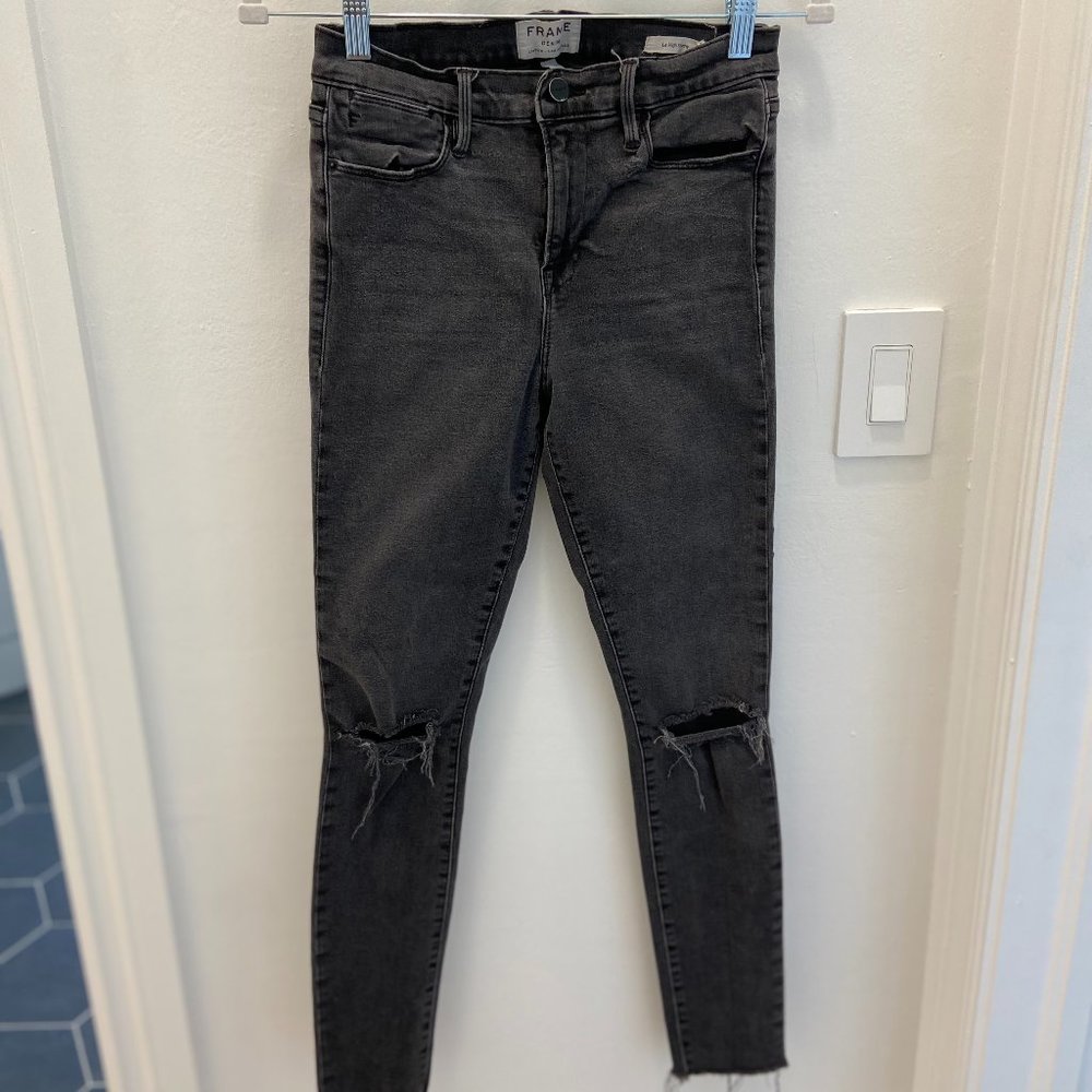 Frame Distressed Skinny Jeans